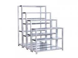 4 Tier light duty galvanized angle iron shelving